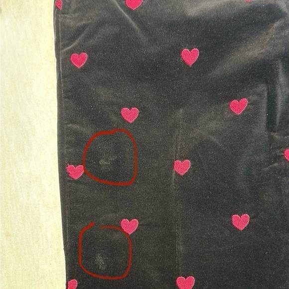 LILLY PULITZER Black Embroidered Hearts Stretch Velveteen Pants Women’s Size 6 - Picture 13 of 14